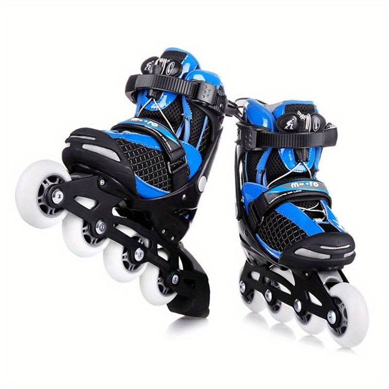 Patins à roues alignées réglables pour enfants et adultes avec casque de  roues et équipement de protection pleine lumière