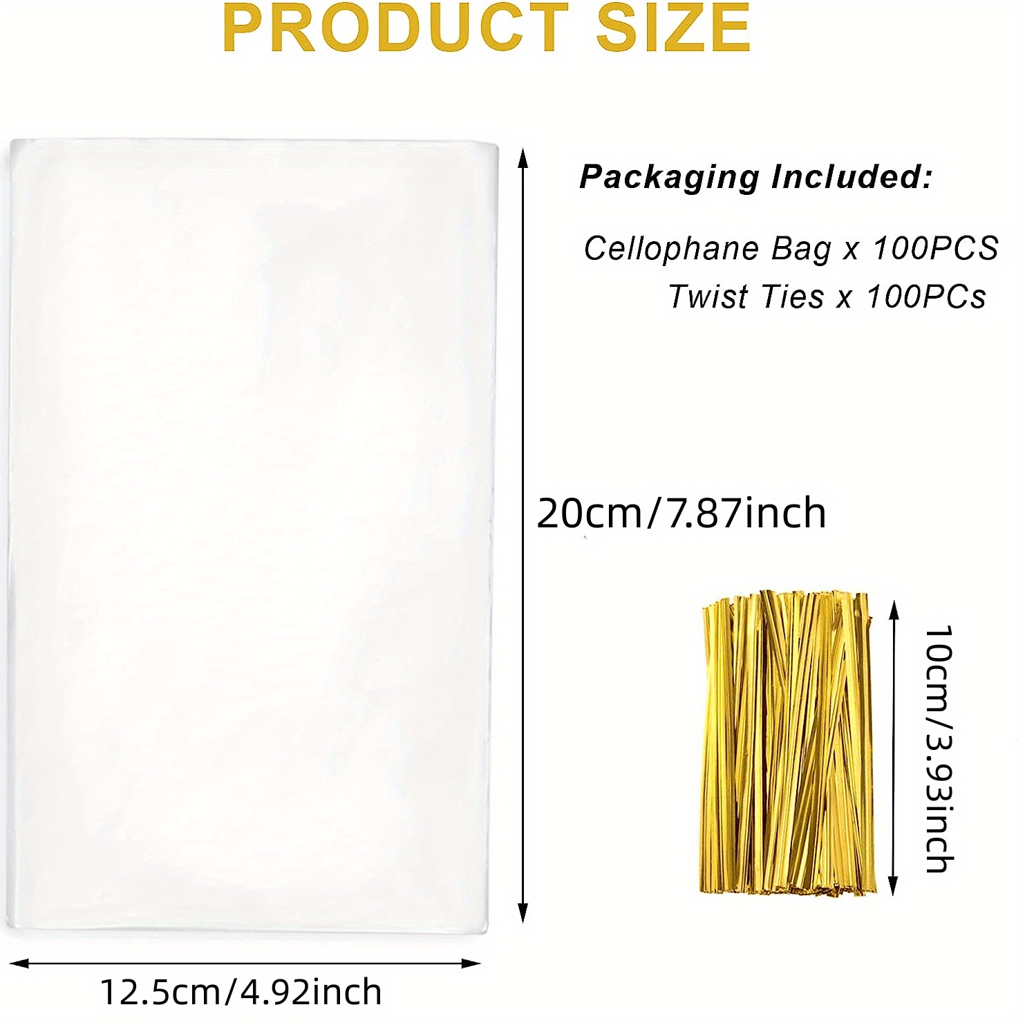 Food Storage Bags with Twist Tie 50 Bags 11 in 12.5 in Pack of 4