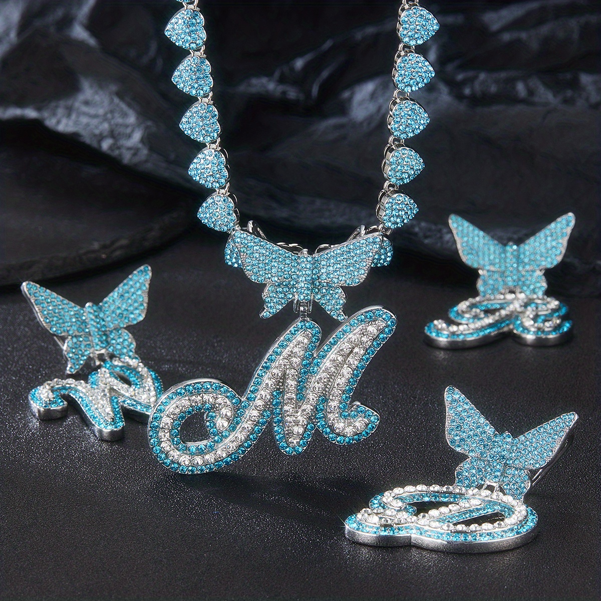 Butterfly deals iced necklace