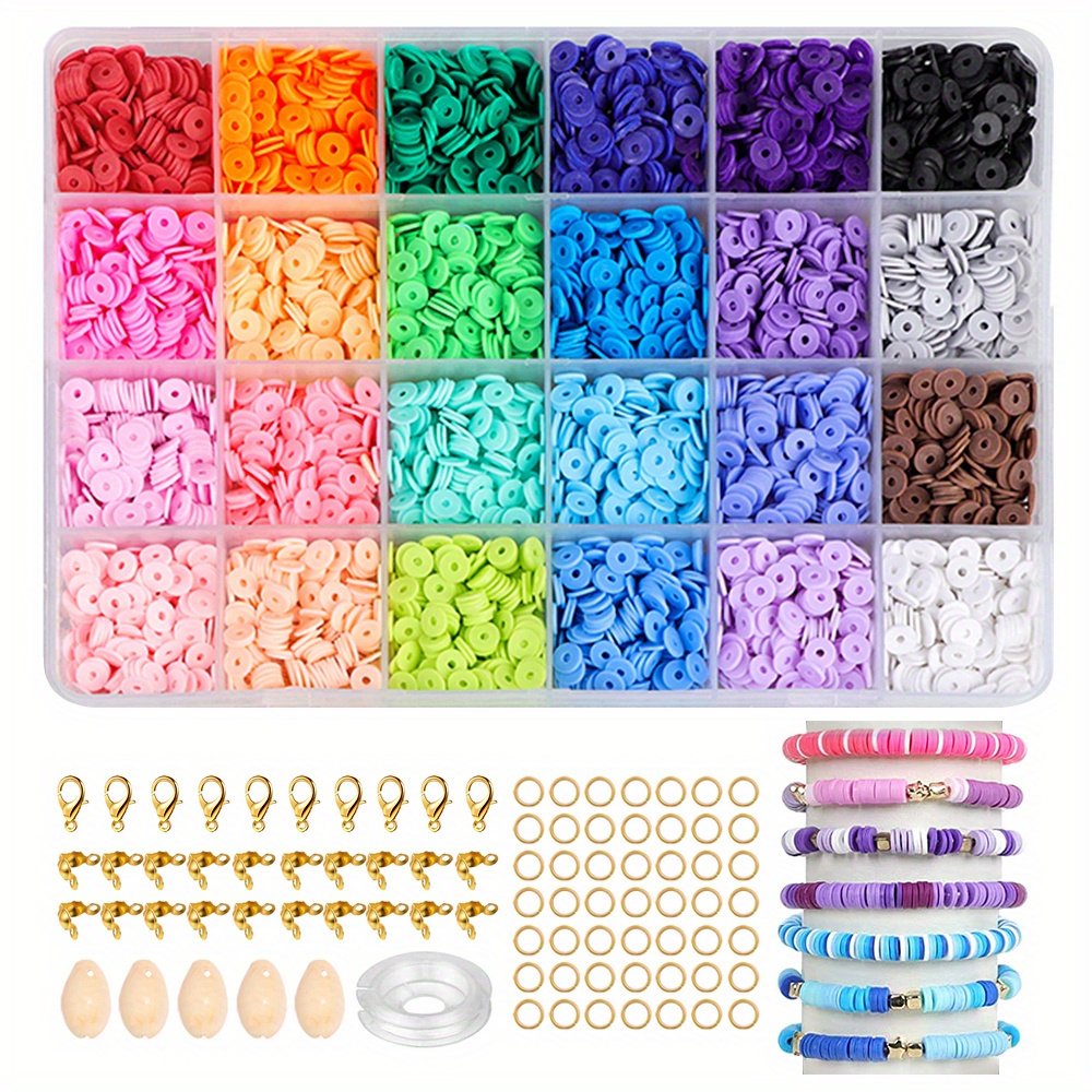 120 Colors Diy Bracelet Charm Making Kit Disc Polymer Clay - Temu
