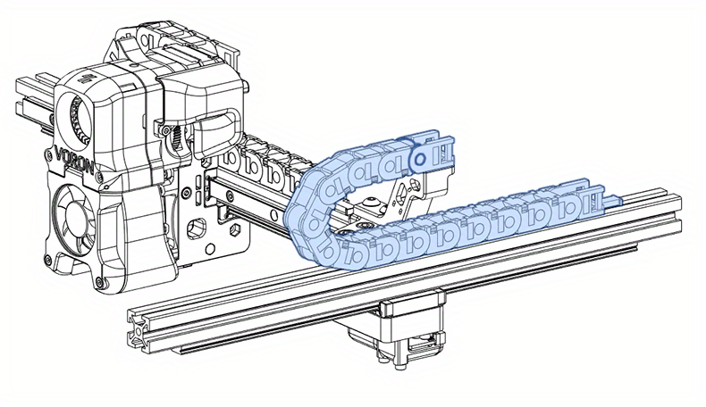 open Drag Chain bridge type 7x7 10x10 10x15 10x20 15x20 18x18 L1m Cable  Carrier with Ends for CNC 3D printer Voron Trident 2.4