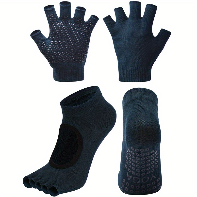 Yoga Socks Fitness Gloves Non slip Grips Toeless Pilates - Temu