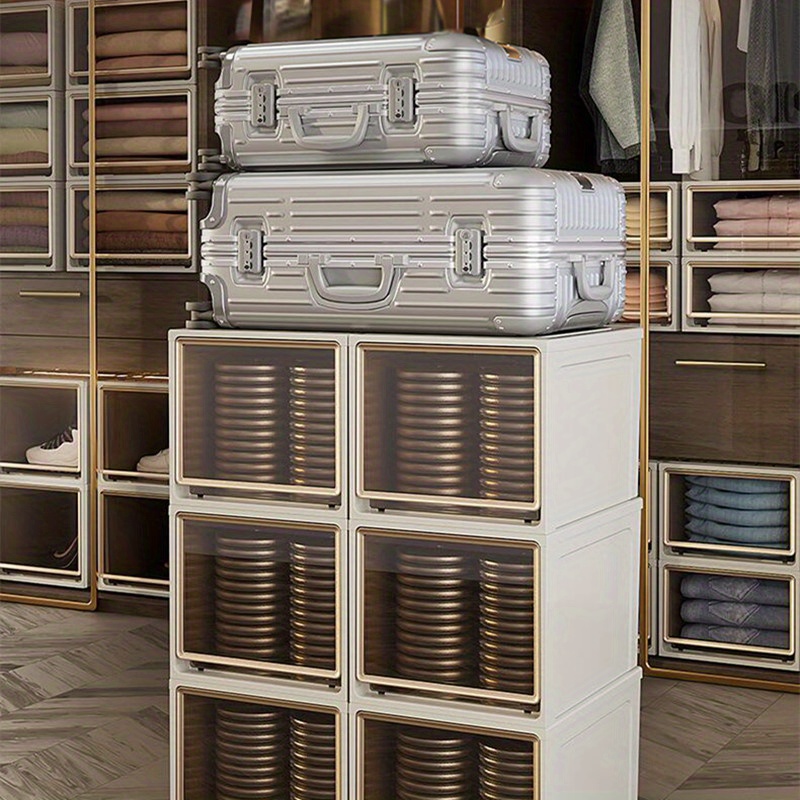  ZZF Caja de almacenamiento con combinación de armario, armario  de plástico, armario de ropa, armario, cajón, tela para el hogar, caja de  acabado simple (color blanco) : Hogar y Cocina