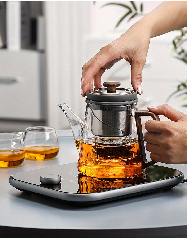 Whistling Kettle Tea Kettle Glass Wooden Handle Tea Set - Temu