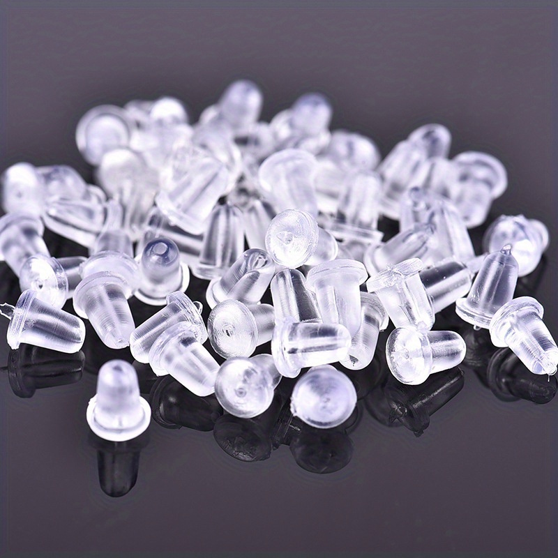 100 Pieces Bullet Earring Backs with Pad Hypoallergenic. MADE IN