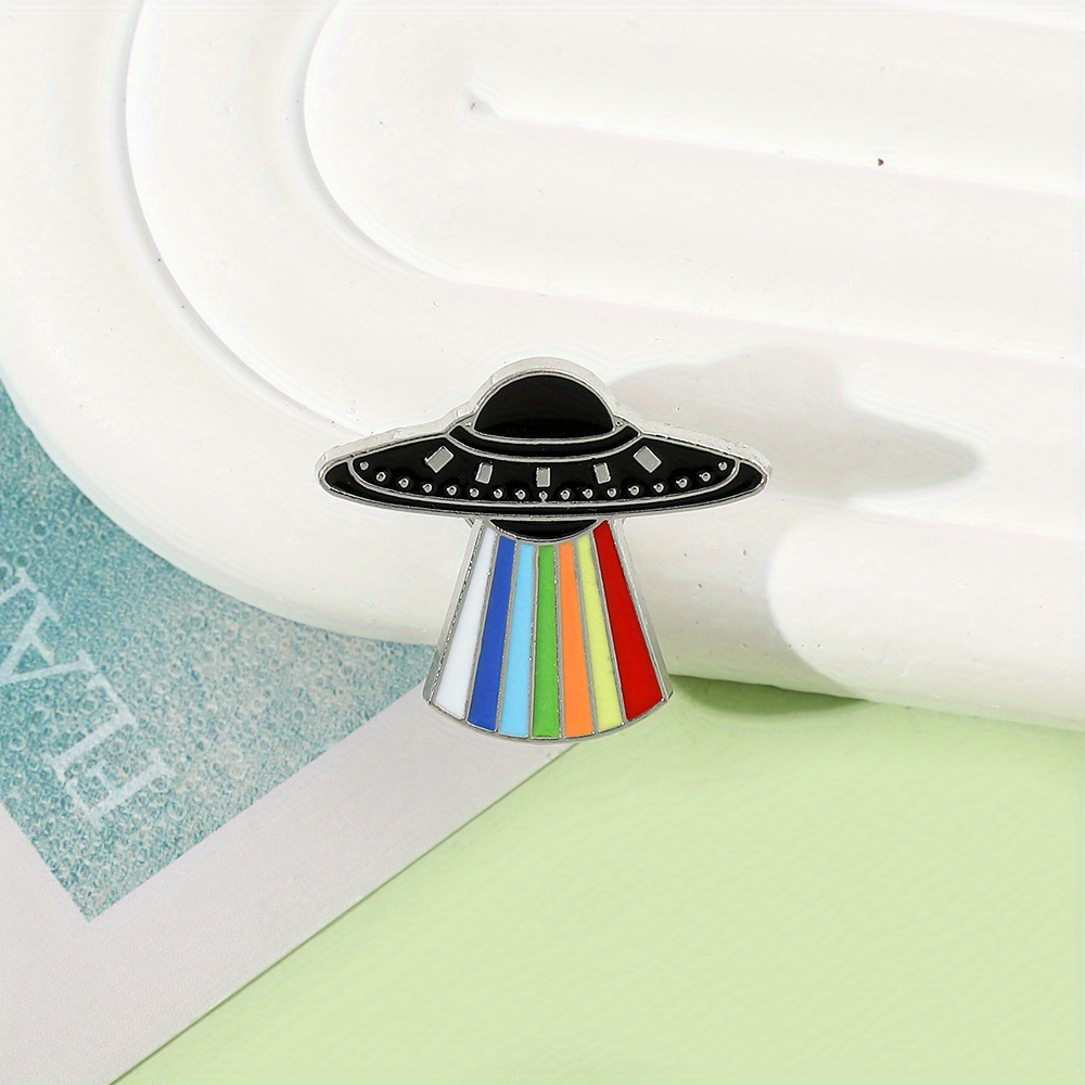 Colorful Rainbow Alien Spaceship Brooch Men Fashionable - Temu