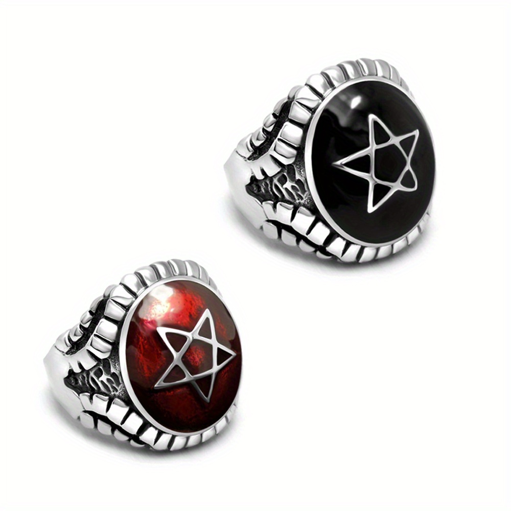 Stainless Steel Customize Star Signet Ring For Men Hip Hop Rock Five Star  Stamp Ring Simple Minimalist Design Creativity Jewelry