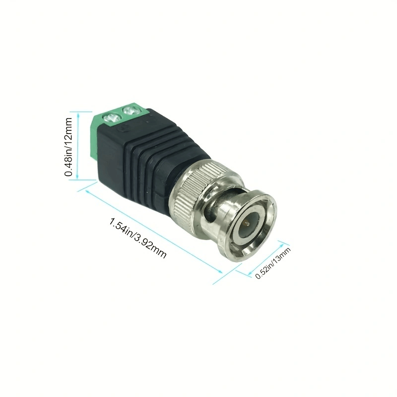 Bnc Male Conversion Head, Surveillance Video Q9 Connector Male To 2