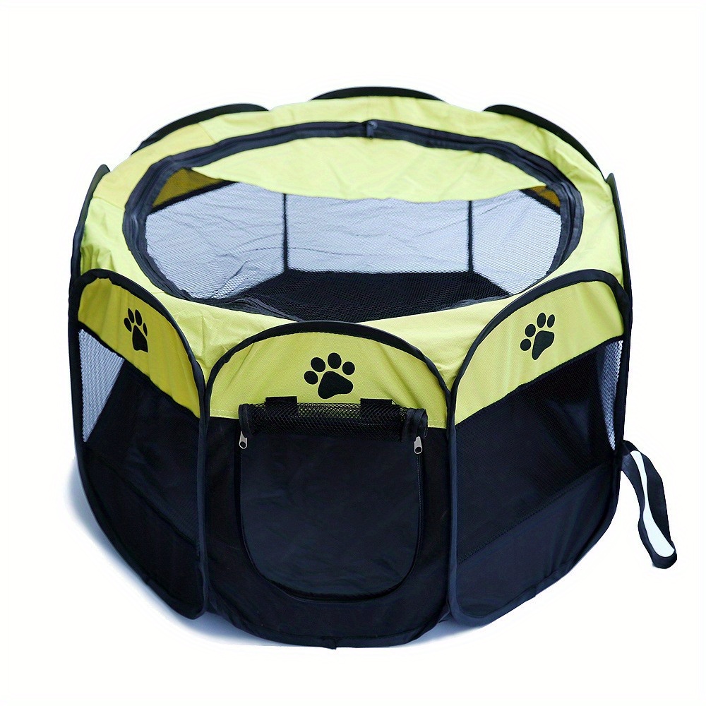 Portable Foldable Pet Playpen with Mesh Window