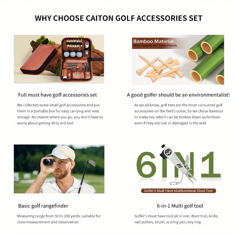 Golf Gifts For Men And Women, Golf Accessories Set With Hi-End Case, Golf  Balls, Rangefinder, Golf Tees, Brush, Multifunctional Divot Knife, Scorer, G