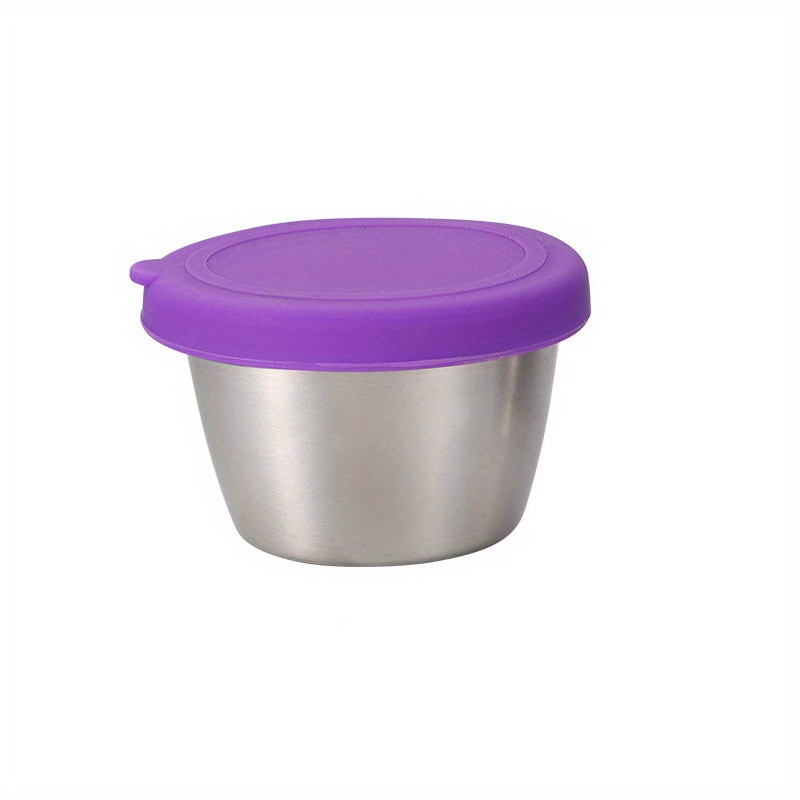 1pc Steel Dressing Container Reusable Sauce Cups Seasoning Box