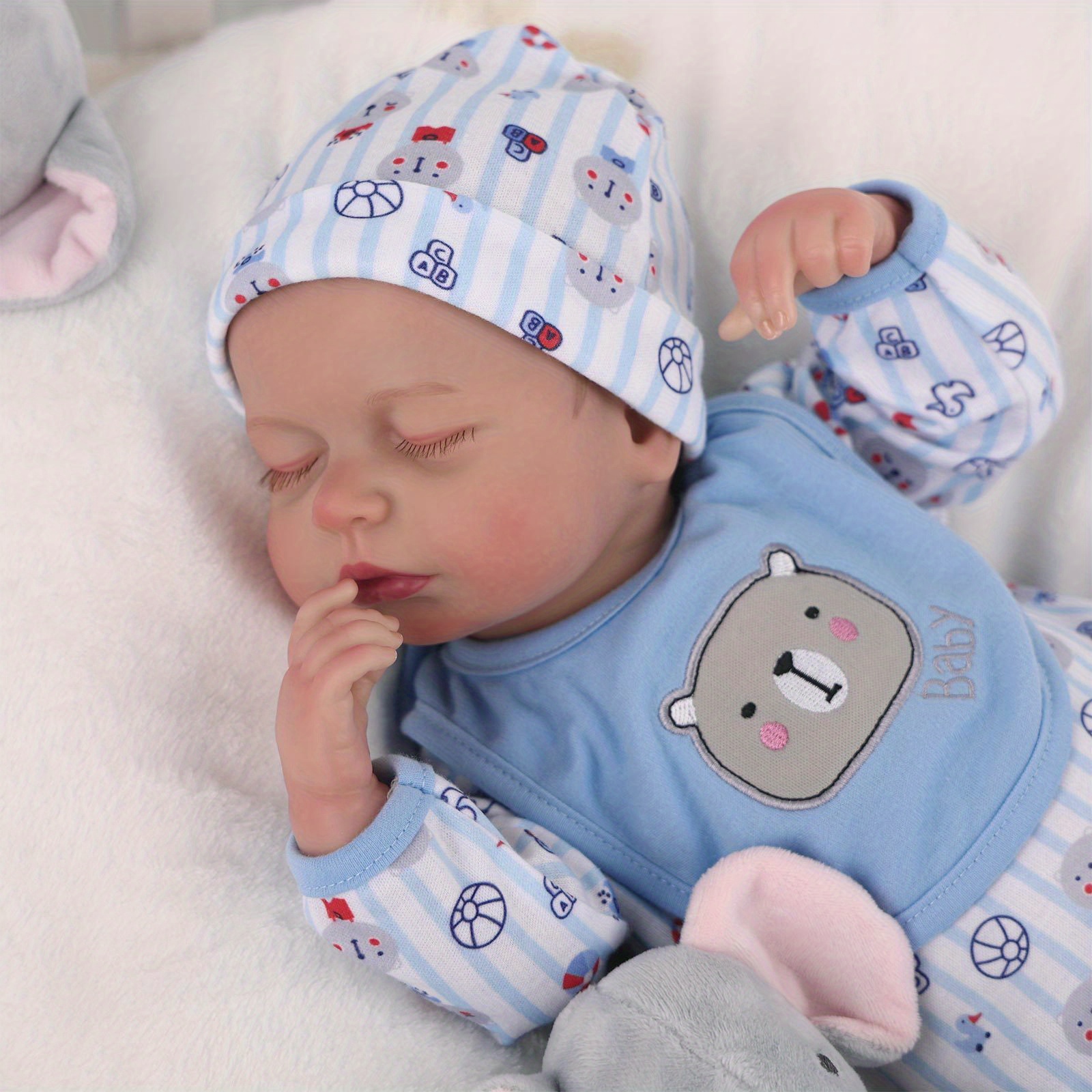 Lucy Reborn Finished Doll Bebe Reborn Doll Inch New Face Realistic Reborn  Sleeping Newborn Baby Boy Real Doll Kids - Temu