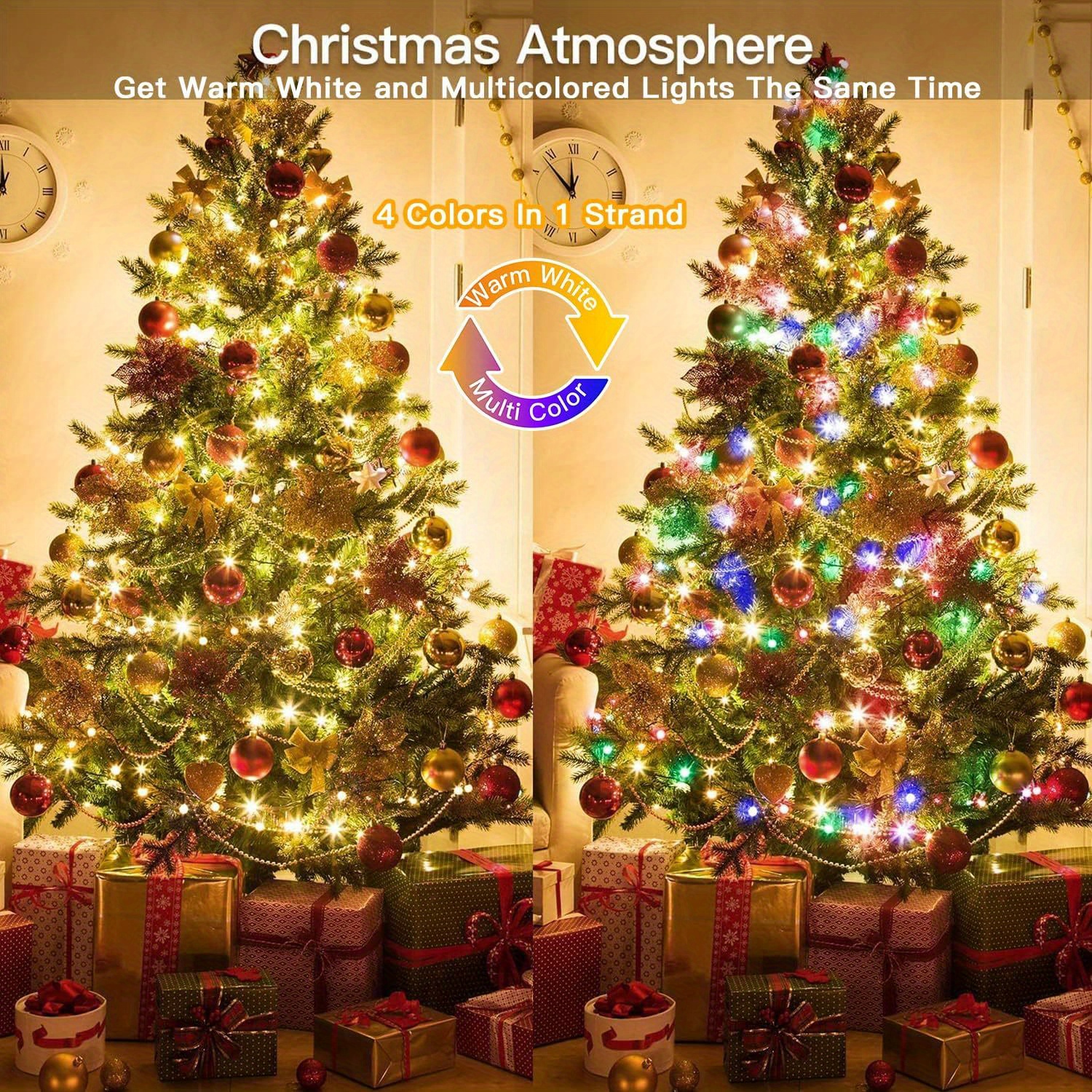 Tcamp Color Changing Christmas Tree Lights Outdoor Indoor, 800 LED 262ft  Warm White Multicolor Chris…See more Tcamp Color Changing Christmas Tree