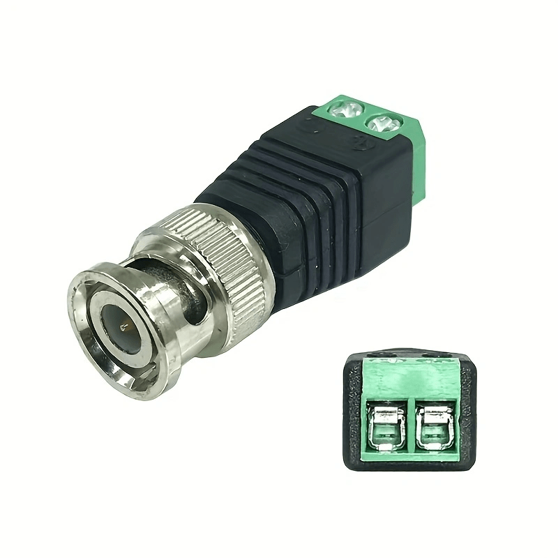Bnc Male Conversion Head, Surveillance Video Q9 Connector Male To 2