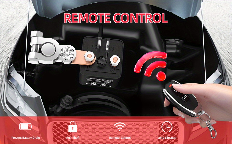 Remote Batterietrennschalter, DC12V 120A / 200A Anti-Diebstahl-Upgrade Kill- Schalter für Auto mit Doppelfernbedienung, Batterie-Trennschalter für Auto,  Moto