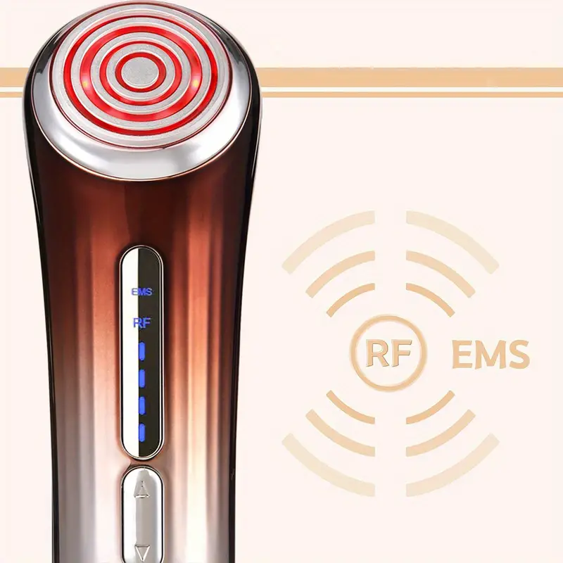 radio frequency facial machine 5 in 1 home anti aging skin tightening rejuvenation skin care device light therapy for wrinkles lifting high frequency face massager with ems details 2