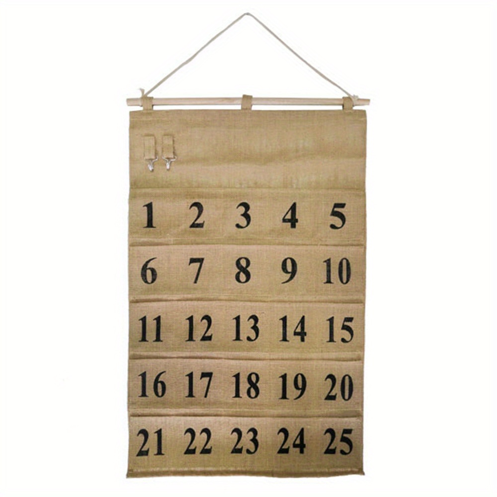 Retro Christmas Advent Calendar Countdown Storage Bag - Temu
