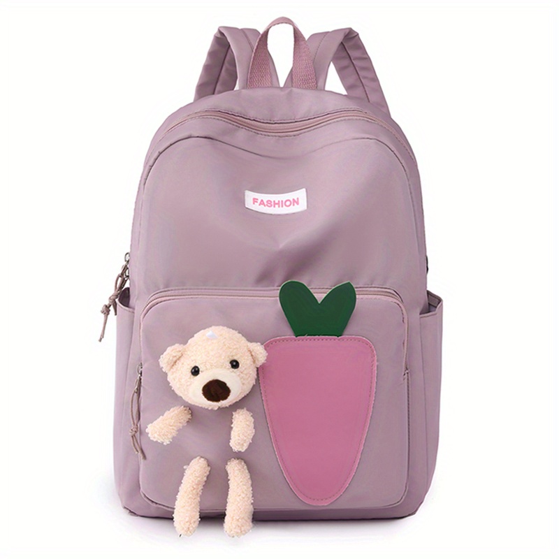 Bear Carrot Backpack Schoolbag for Girls Boys