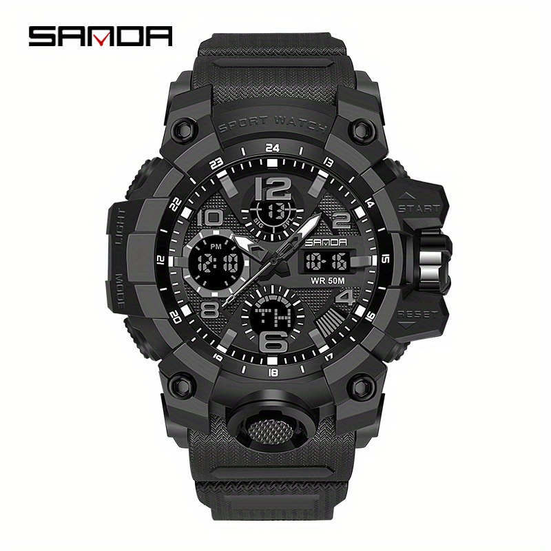 Reloj Digital Hombre Led Deportivo Negro Turbo Resistente - Impormel