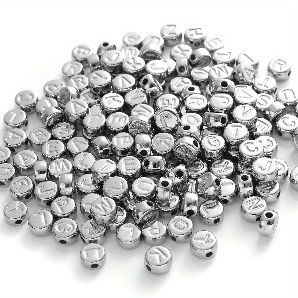 Premium Quality Ccb Silvery Mixed Letter Spacer Beads flat - Temu