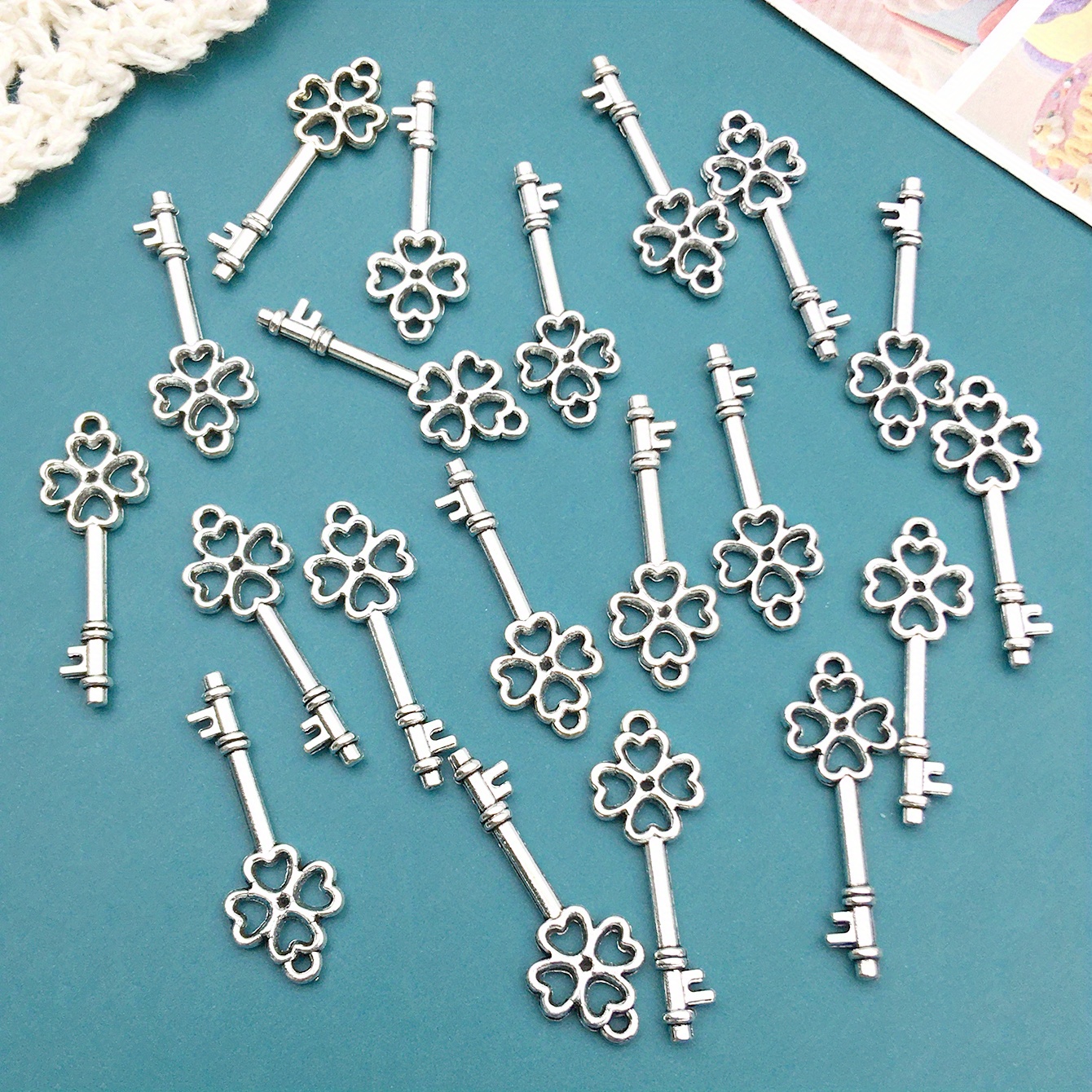 Zinc Alloy Charms Antique Silver Color 20 Styles Heart Shape - Temu