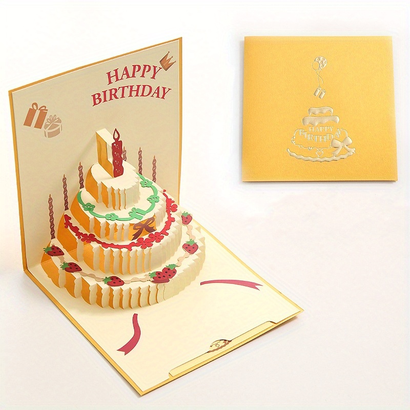 Three-dimensional Birthday Greeting Cards, 3d Greeting Cards, Colorful ...