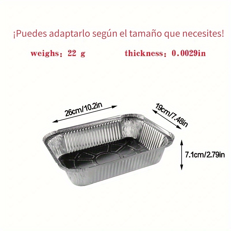 Bandeja de aluminio para el horno tamaño 19x30 cm