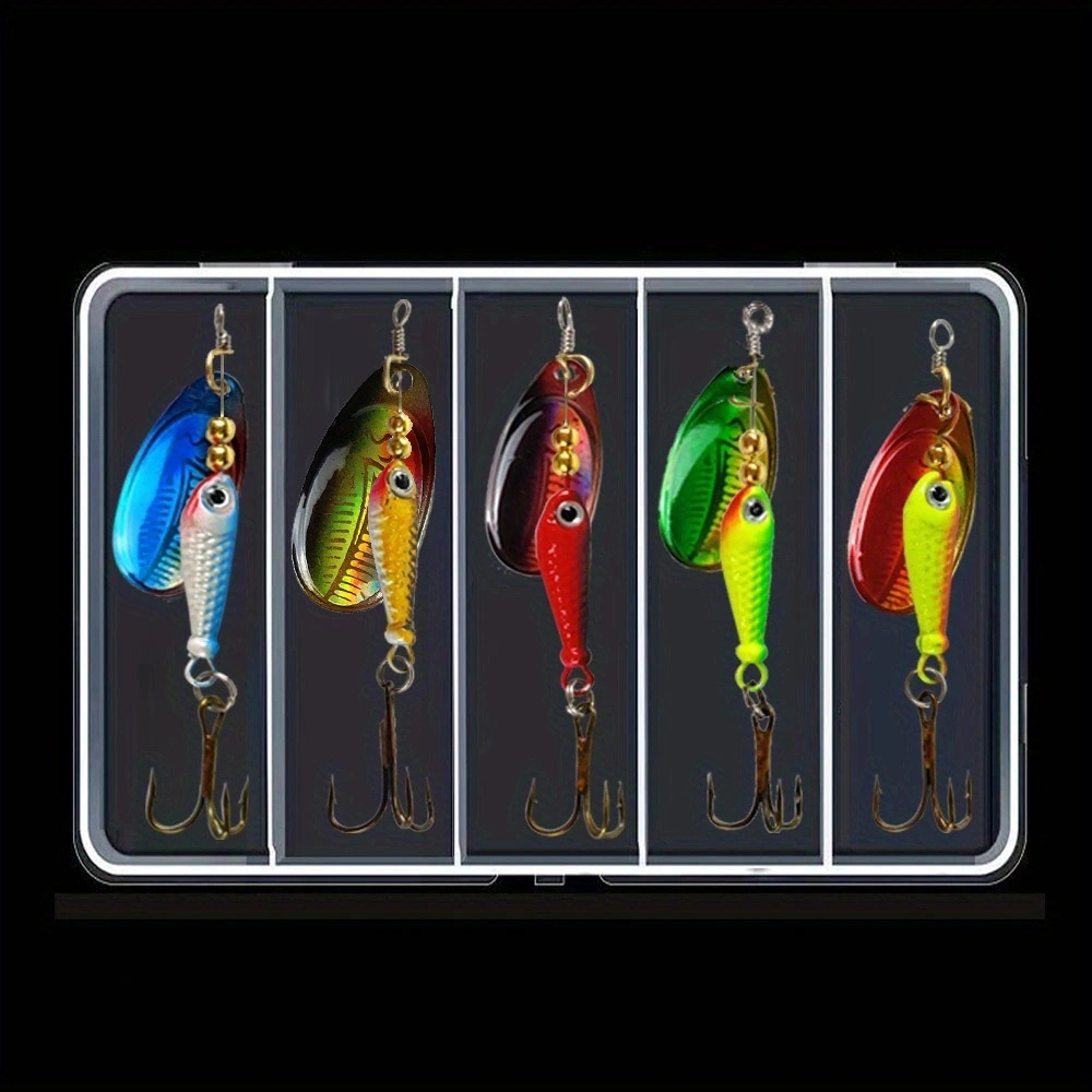 Premium Fishing Spinner Bait Rotating Spoon Lure Pike Bass - Temu