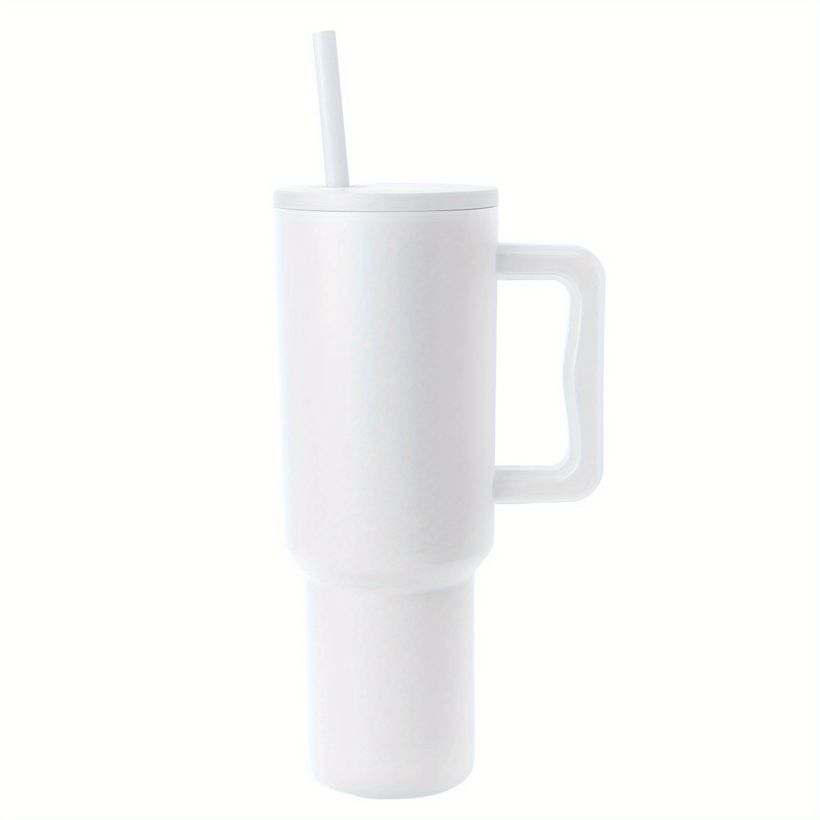 Sublimation Travel Tumblers White With Handle, Metal Straw And