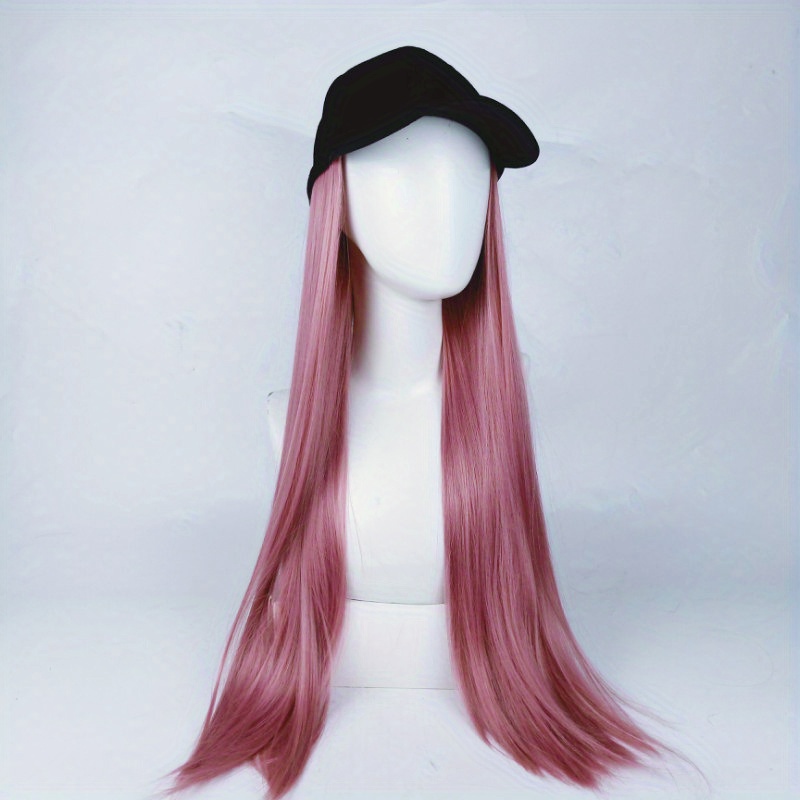 Hat Wig Long Straight Wig Synthetic Wig Beginners Friendly Temu