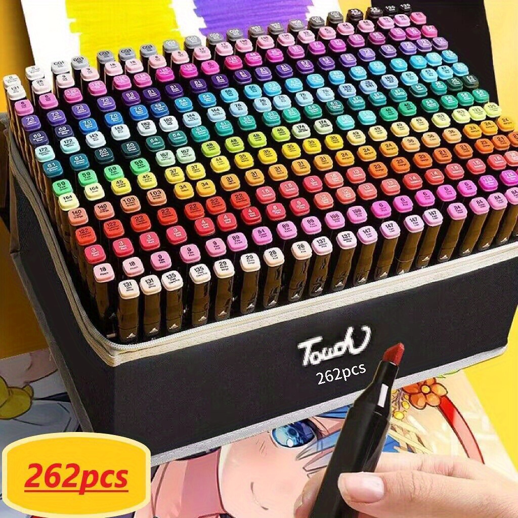 Drawing 24 Colors Double Sided Markers Pen Sketch Set + Black Pencil Bag  Artist Necessary