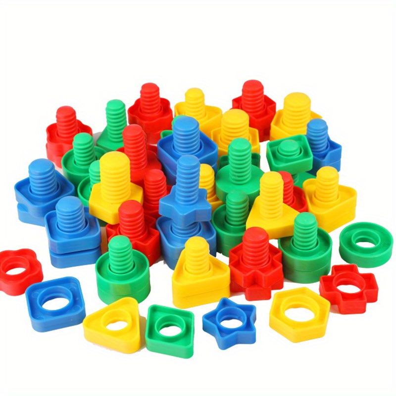 Diy Jigsaw Detachable Plastic Screw Toy Nut Assembly Toy - Temu