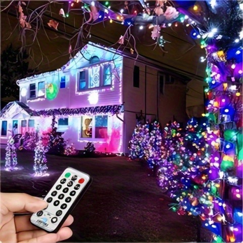 181 Ft 500 LED Christmas Lights Outdoor, Warm White & Multicolor Color  Changing Christmas Tree Light…See more 181 Ft 500 LED Christmas Lights  Outdoor