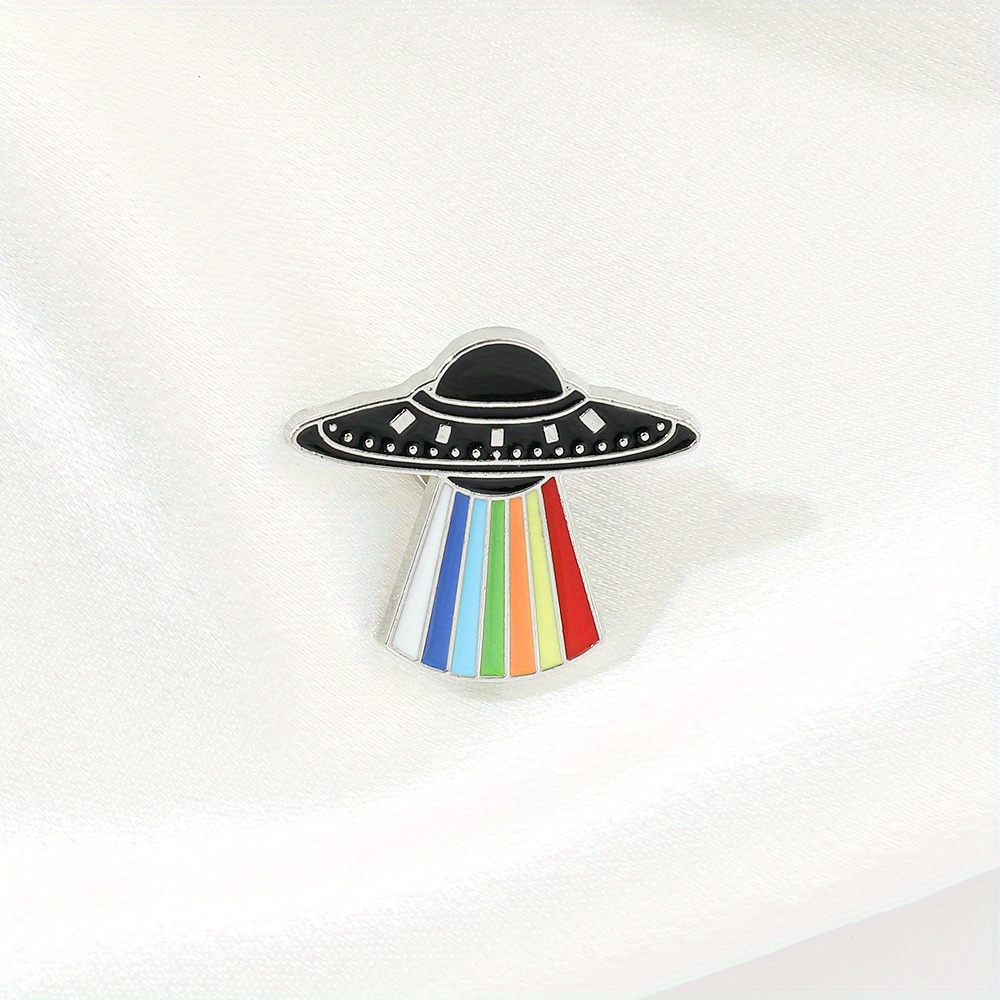 Colorful Rainbow Alien Spaceship Brooch Men Fashionable - Temu