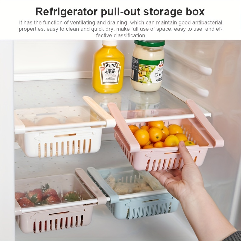 Kitchen Organizer Fridge Storage Drawer Box Extendable Refrigerator Chest  Shelf Home Storage Case Plastic Cabinet Shelves - Temu