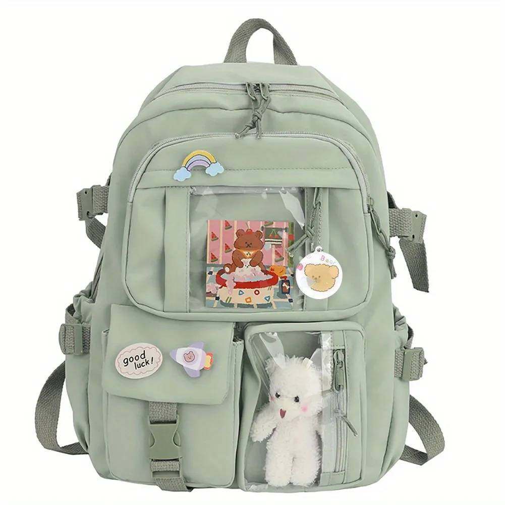 Cute Japanese Harajuku Canvas Casual Teenage School Bag Aesthetic Sweet Messenger  Bag Large Capacity New Women Shoulder Bag - AliExpress