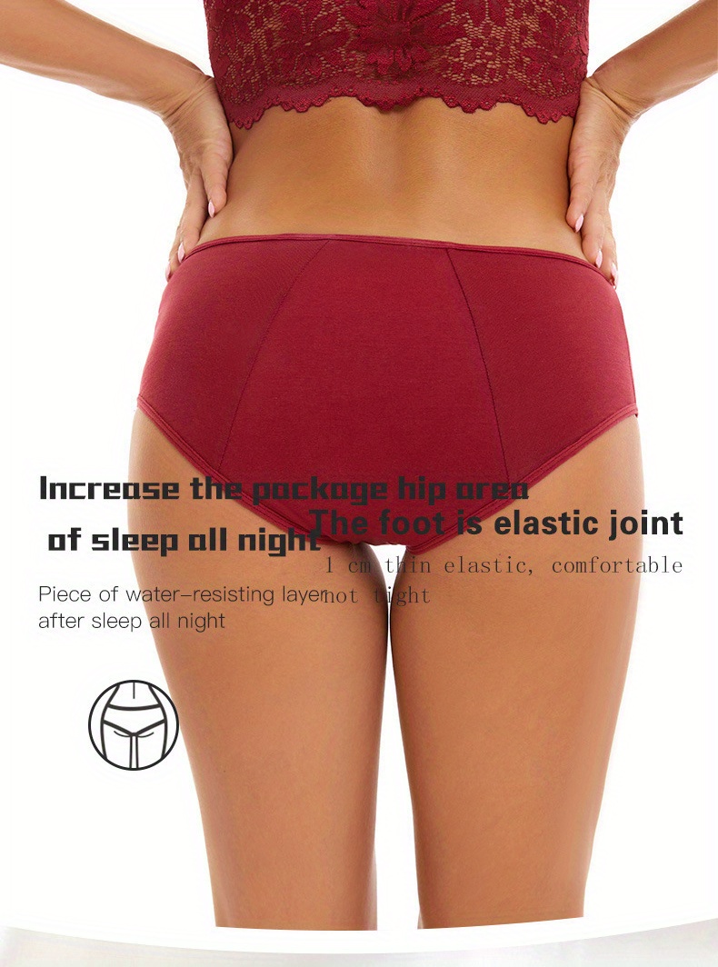 4pcs menstrual period panties comfy breathable full coverange anti leak panties womens lingerie underwear details 4
