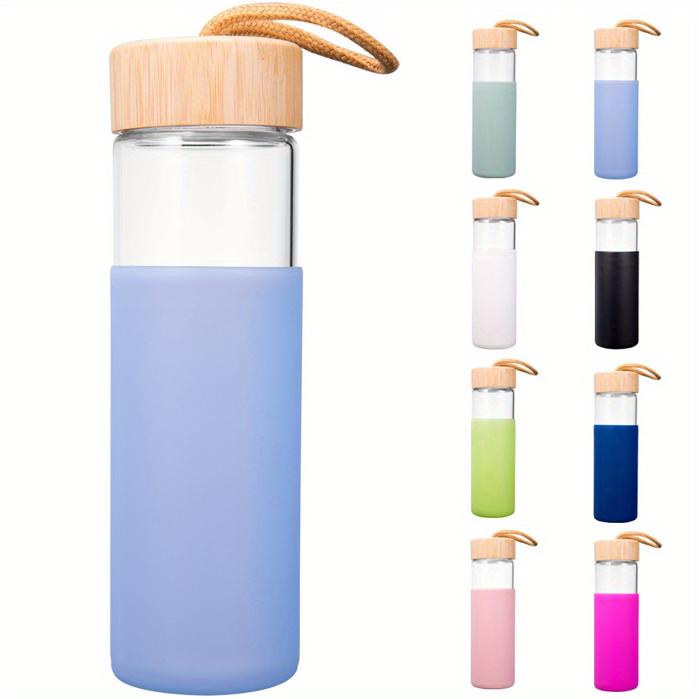 Glass Water Bottle Silicone Sleeve Straw  Silicone Borosilicate Glass  Water Bottle - Water Bottles - Aliexpress