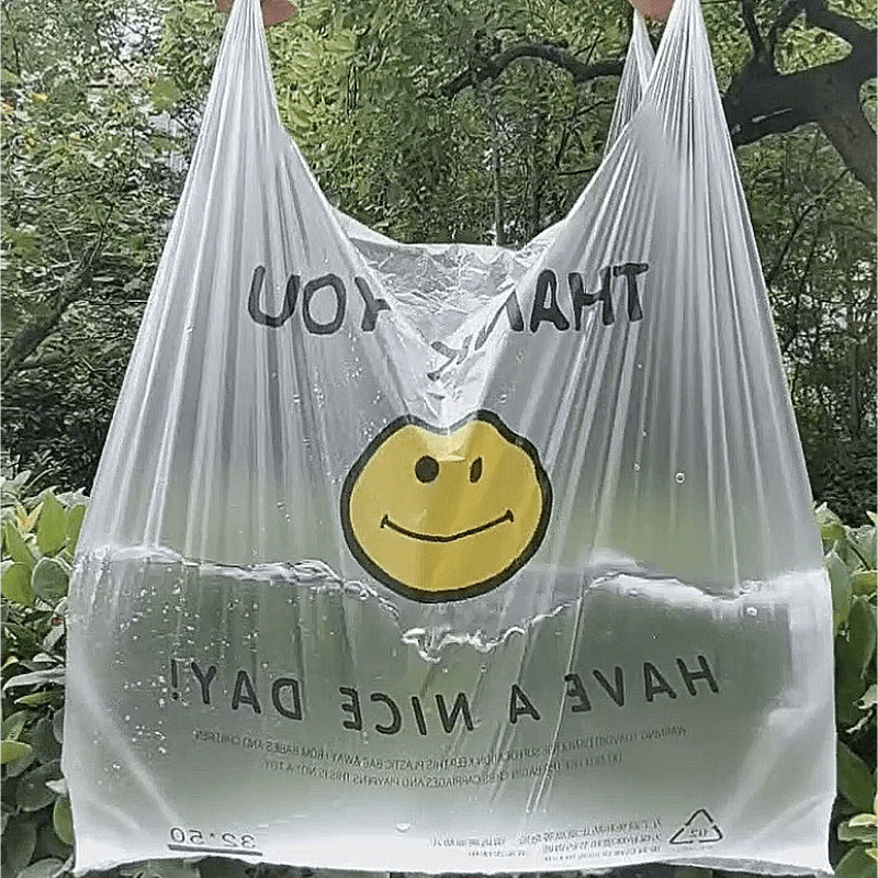 Sacchetti Grandi 1/6 100 Buste Di Plastica Per La Spesa Grandi - Con Manici, Stampa Thank You, Per Negozi O Eventi Portafoglio Uomo Grande - Foto 8