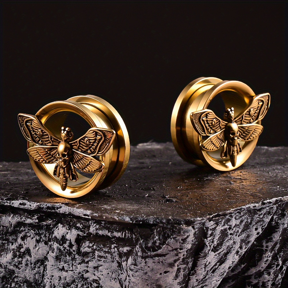 Homxi 00G Flesh Tunnels Edelstahl - 10mm Ohr Plugs In Rosegold