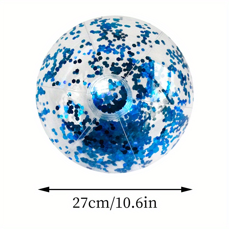 Ballon de Plage Gonflable à Paillettes de 40cm, Jeu d'Eau d'Été