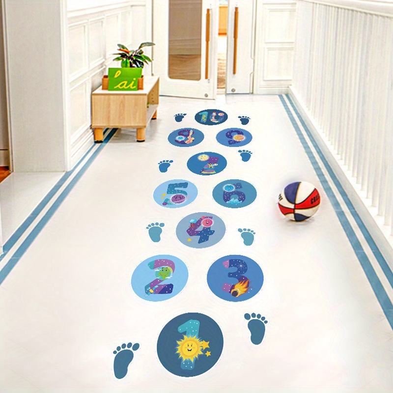 Number Footprint Floor Sticker Puzzle Games Number Hopscotch - Temu