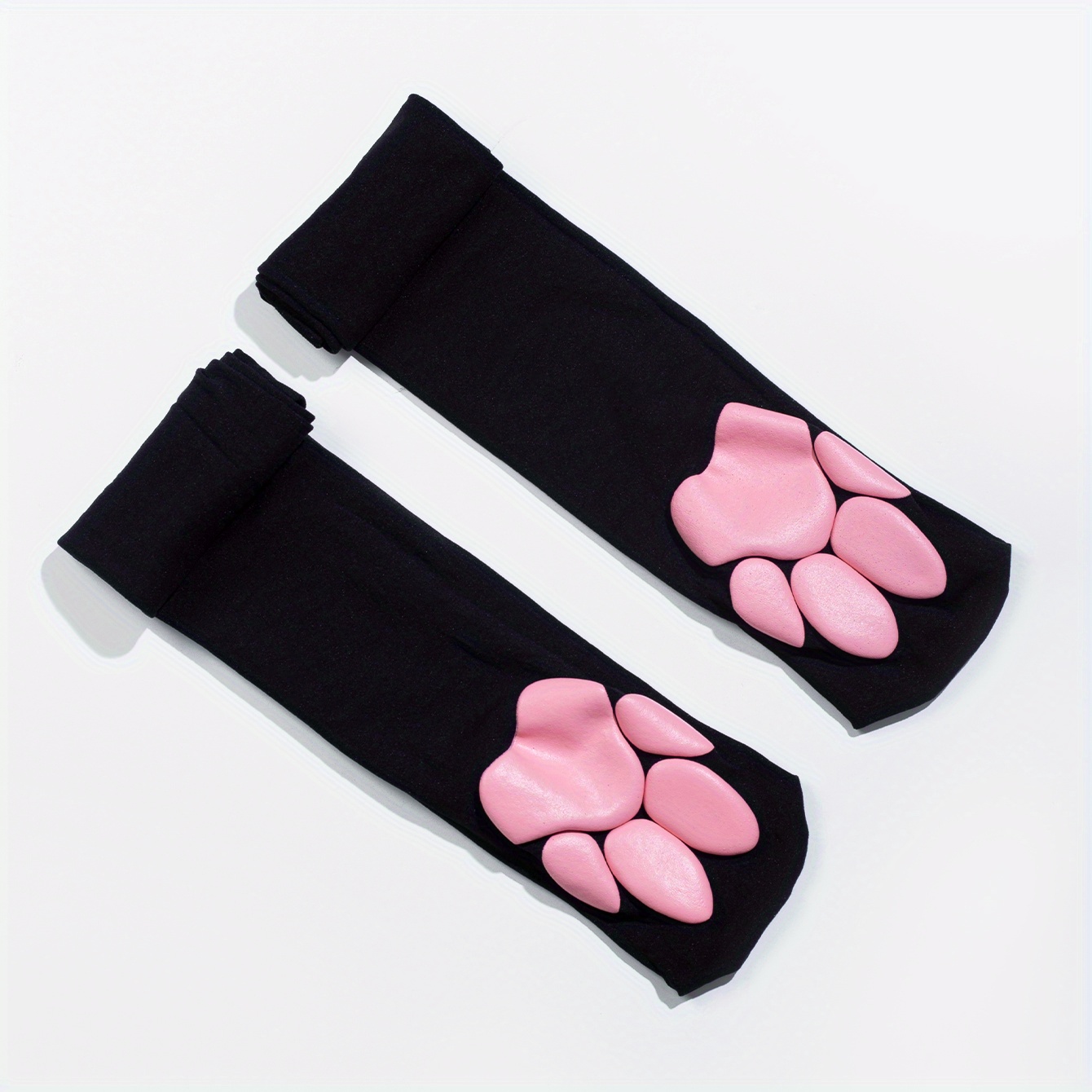 Image of Pair Of Bright Colorful Cute Print Decorative Y2k Fashionable Long Knee Socks Not Covering The
