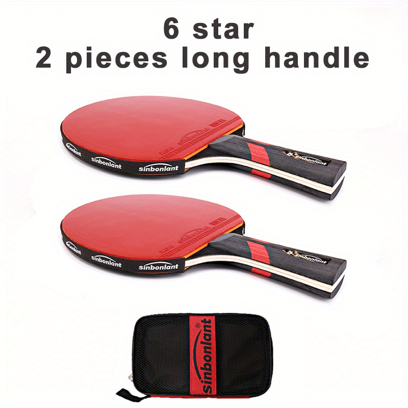 2pcs Professional 6 Star Table Tennis Racket Ping Pong Racket Set