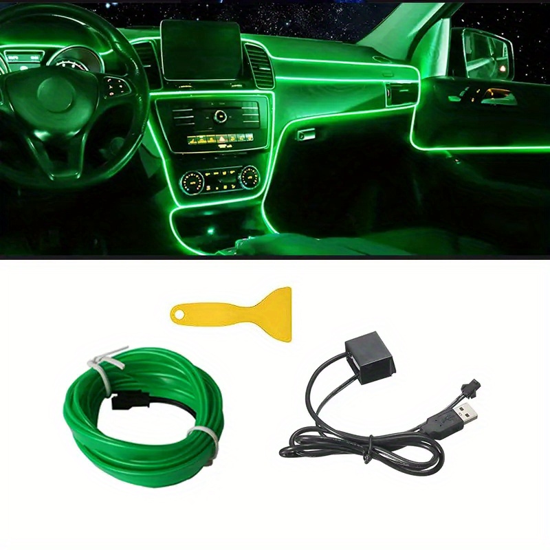 Car Environment El Wire Led Usb Flexible Neon Interior - Temu