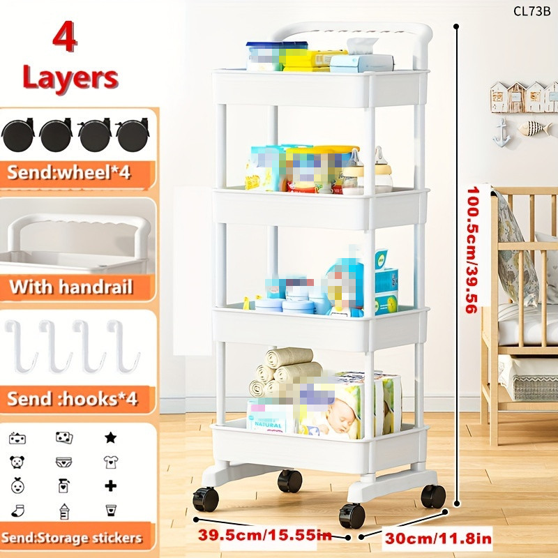 Storage Small Cart, Thickened And Widened Toilet Shelf, Multi-layer  Household Floor Stand, Bathroom Shower Supplies Storage And Organizer,  Dormitory Movable Storage Rack With Universal Wheels, Household Items, Home  Organization - Temu