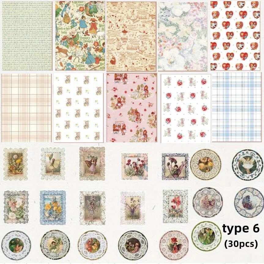 230pcs Vintage Journaling Scrapbooking Supplies Scrapbook Stickers Paper  Aesthetic Stickers Kits For Collage Picture Frames