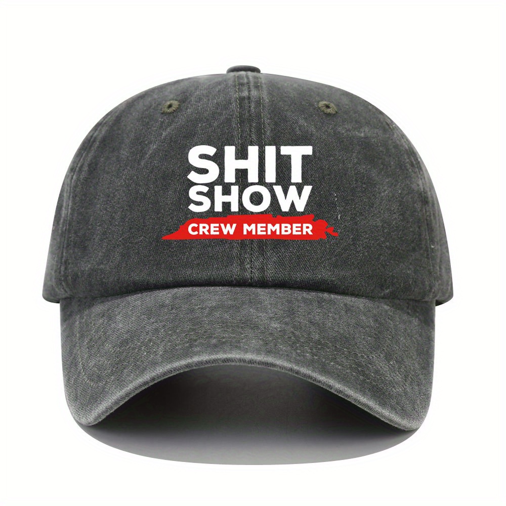 Adjustable Mens Soft Top Peaked Cap With SHIT SHOW Letter Printing