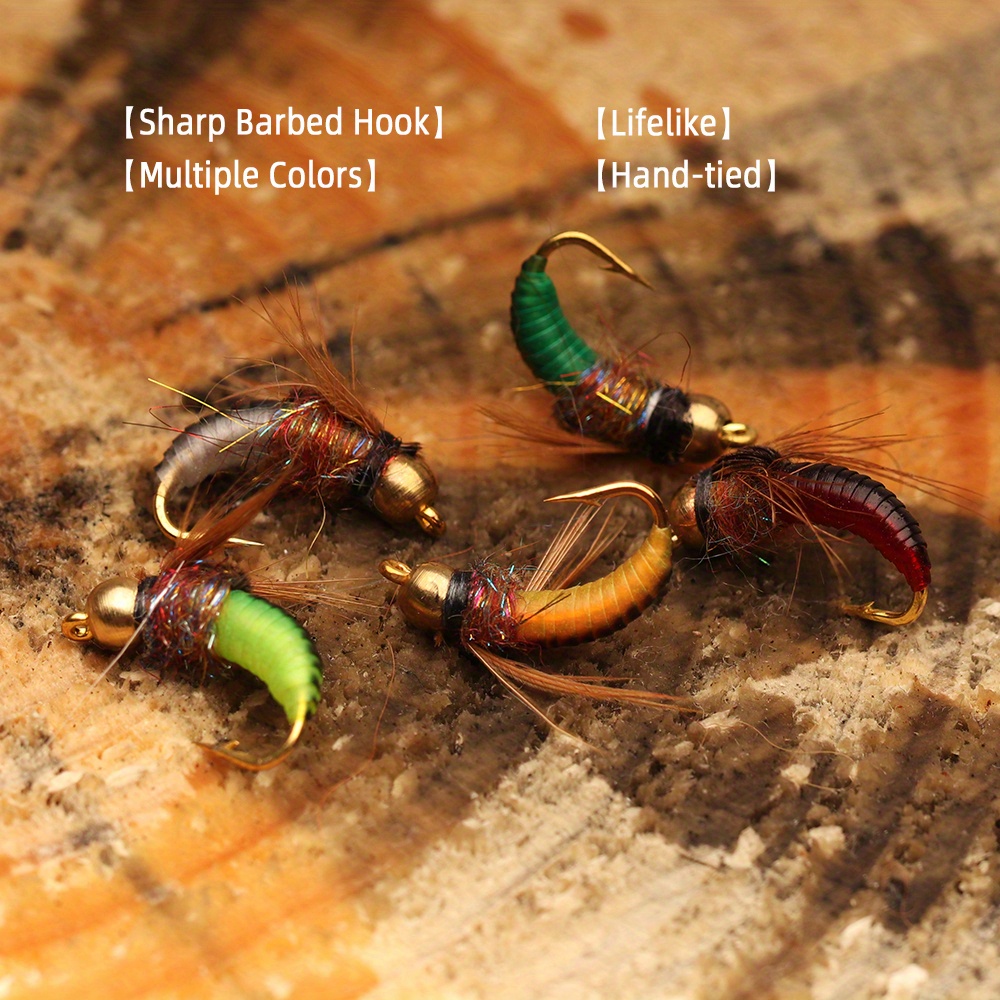 Premium Hand tied Brass/copper Bead Head Nymph Scud Bug Worm - Temu