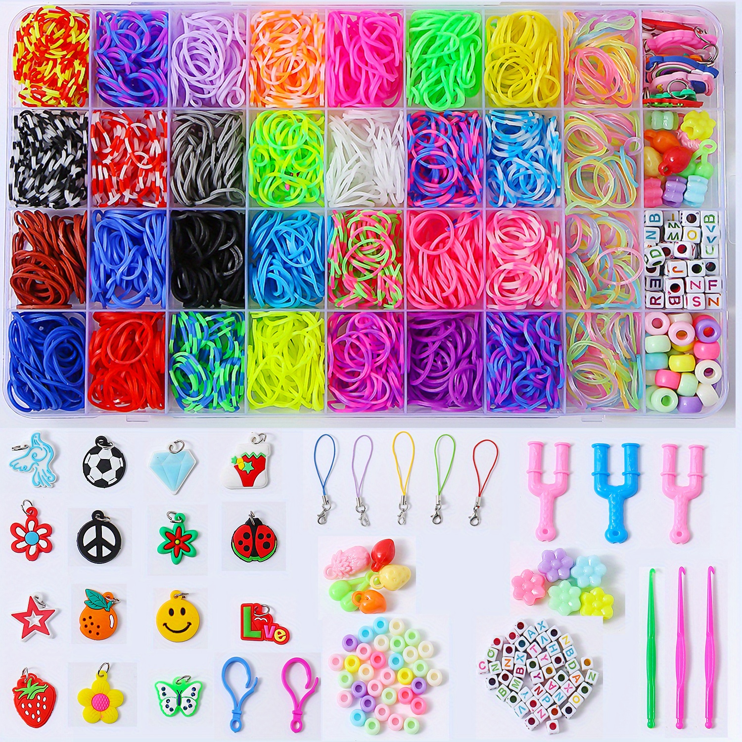 1200 LOOM RUBBER BANDS REFILL & S-CLIPS - MULTI COLOR MIX -FREE